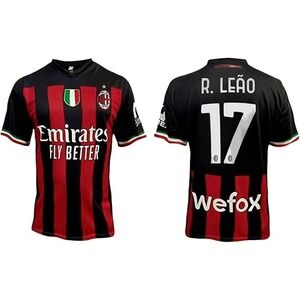 AC Milan Football Jersey 2022 2023 Emorates Fly Better Mens Medium Black Red NEW